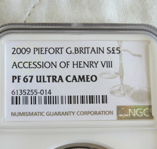 2009 HENRY VIII PIEDFORT SILVER PROOF £5 CROWN SLABBED NGC PF67 ULTRA CAMEO - Picture 3 of 3