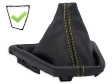SCHALTMANSCHETTE FUR BMW F20 F21 2011-2019 SCHALTSACK LEDER NAHT GELB + RAHMEN