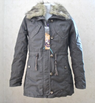 Parka Jacke Damen AJC abnehmbarer Pelzimitatkragen Gr. 36