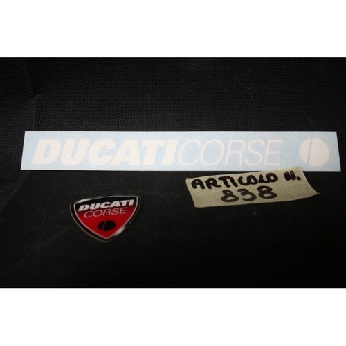 DUCATI RACING CLEAR PLASTIC LOGOS STICKERS SET OF 2 MADE IN ITALY
