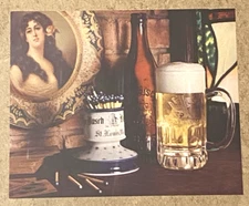 Original 1963 BUDWEISER BEER sign translucent NOS replacement panel Match Safe