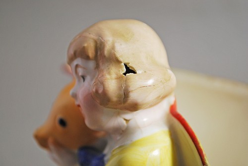 Vintage Keramik Teddybär Mädchen Vase Germany - Bild 6 von 9