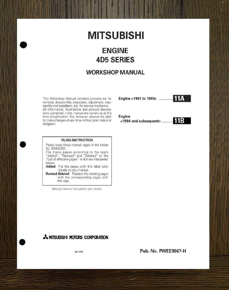 MITSUBISHI CYCLONE 4D5 ENGINE 　整備解説書 MITSUBISHI CYCLONE 4D5 ENGINE 整備解説書（1円売り切り