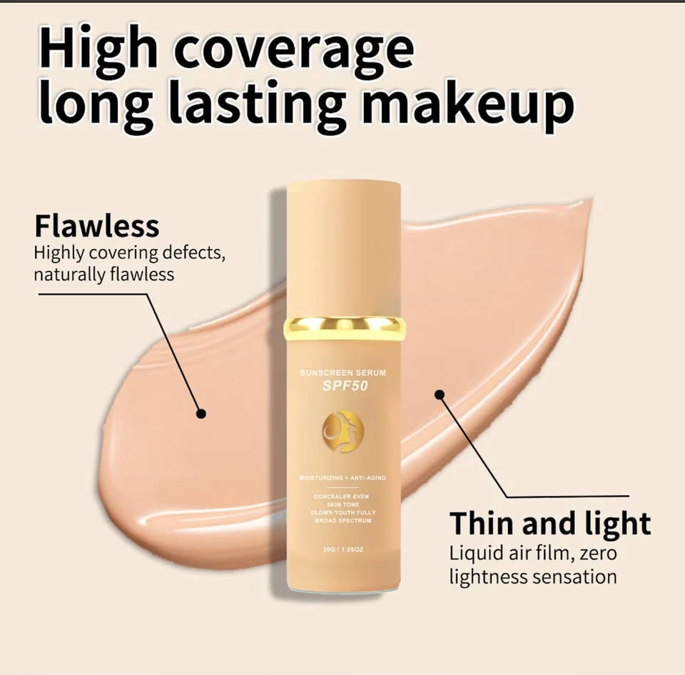 4 in 1 foundation Liquid- Hydrating Medium full coverage concealer SPF 50+ - Image 3 of 4