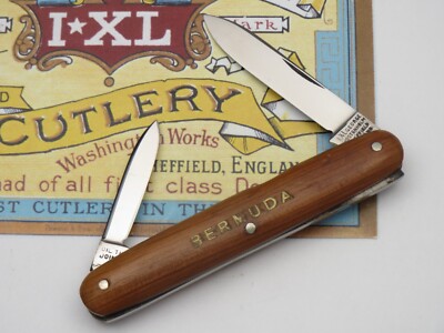 Vintage IXL George Wostenholm Sheffield Two-Blade Senator Penknife Wood BERMUDA