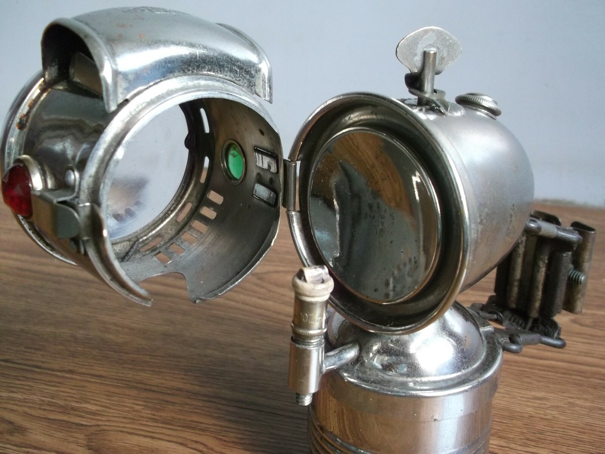 Lampe Frontale Vélo Vintage MELAS Années 30, Phare à Carbure En Laiton Fabriqué En Angleterre