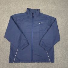 Vintage Nike Jacket Kids MEDIUM Blue Windbreaker Long Sleeve Full Zip Size M