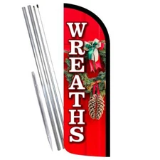 WREATHS Premium Windless Feather Flag Bundle (Complete Kit) OR Optional Replacem
