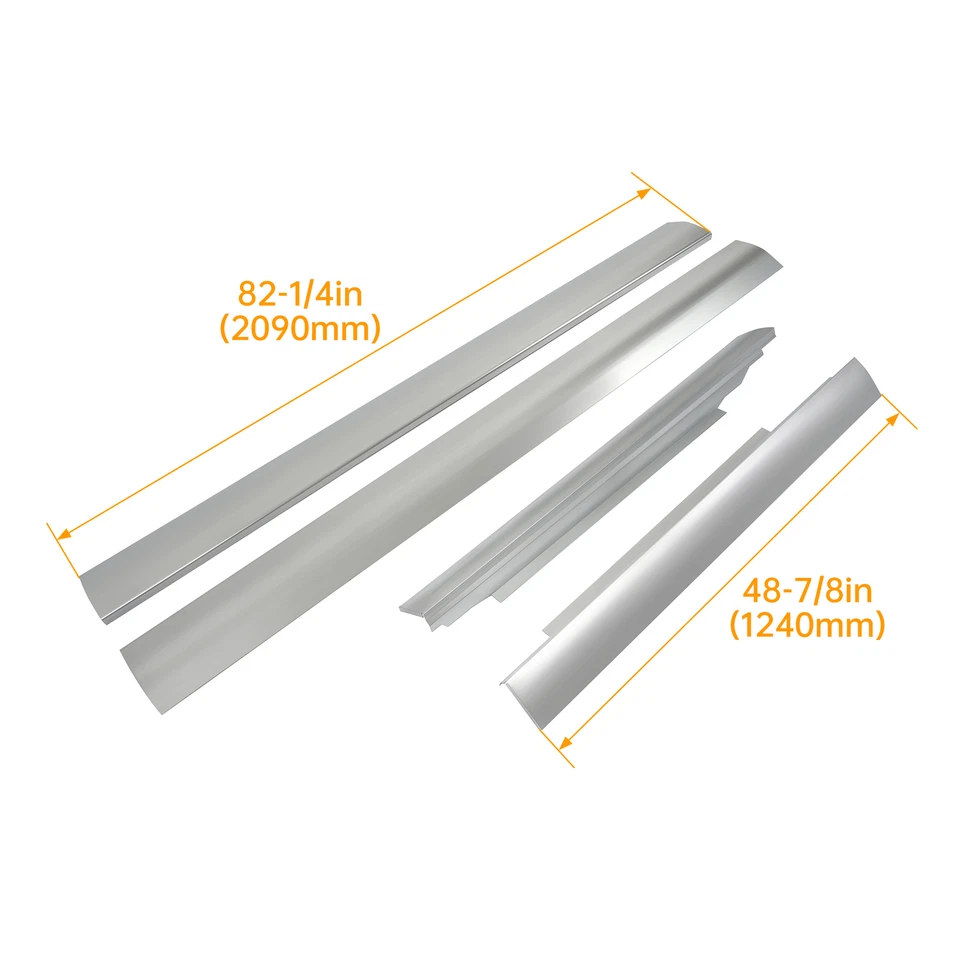 Left & Right Side Slip-On Rocker Panel For Chevy GMC Express Savana Van 1996-18 - Image 2 of 4