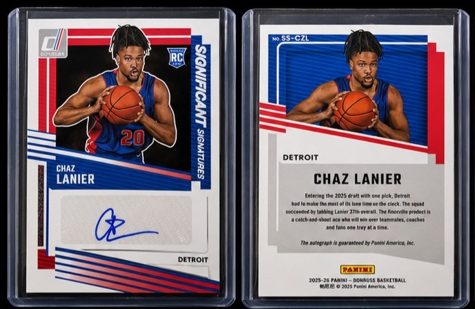 2025-26 Chaz Lanier Panini Donruss Autograph Card