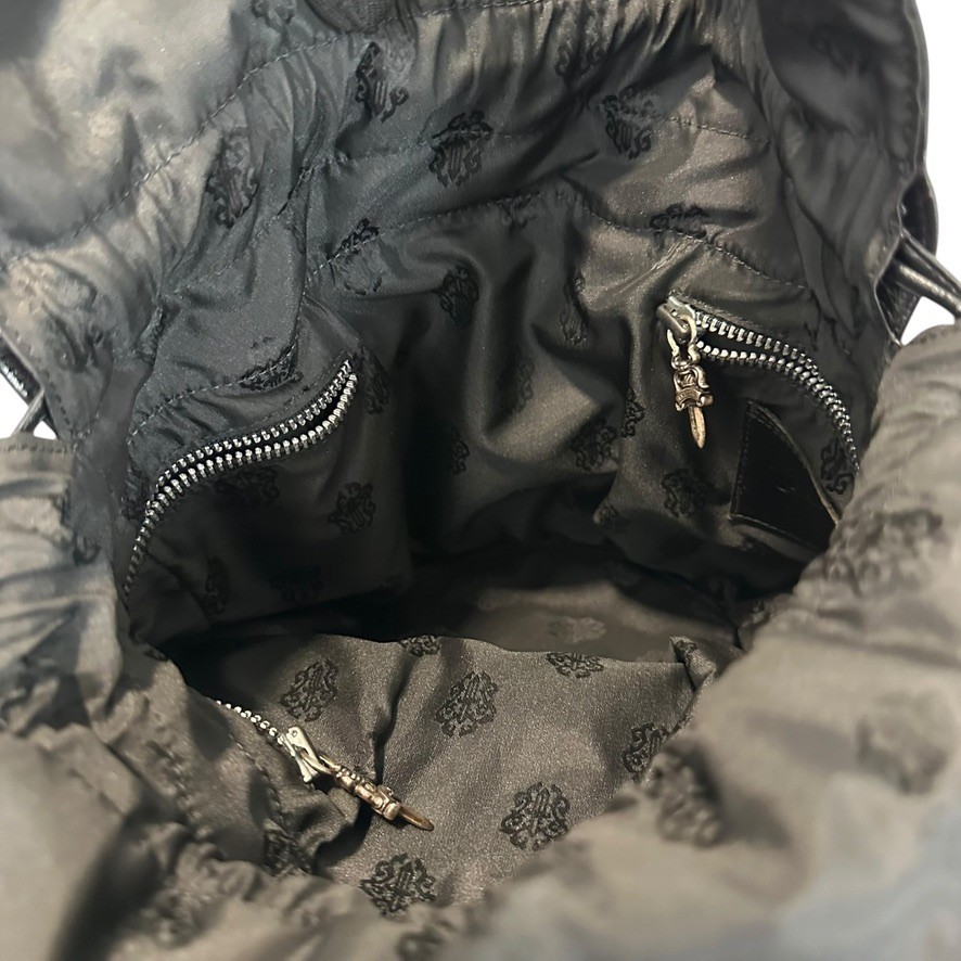 Extremely Rare ◇ Chrome Hearts Drawstring Pouch Crossball Black image 10