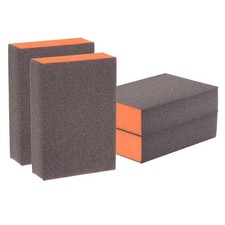 4pcs Sanding Sponge Blocks 800-1000 Grits Block 100x70x25mm Brown Orange