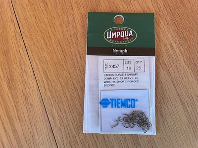 TMC 2457 Size 18 Package of 25 Fly Tying Hooks Tiemco