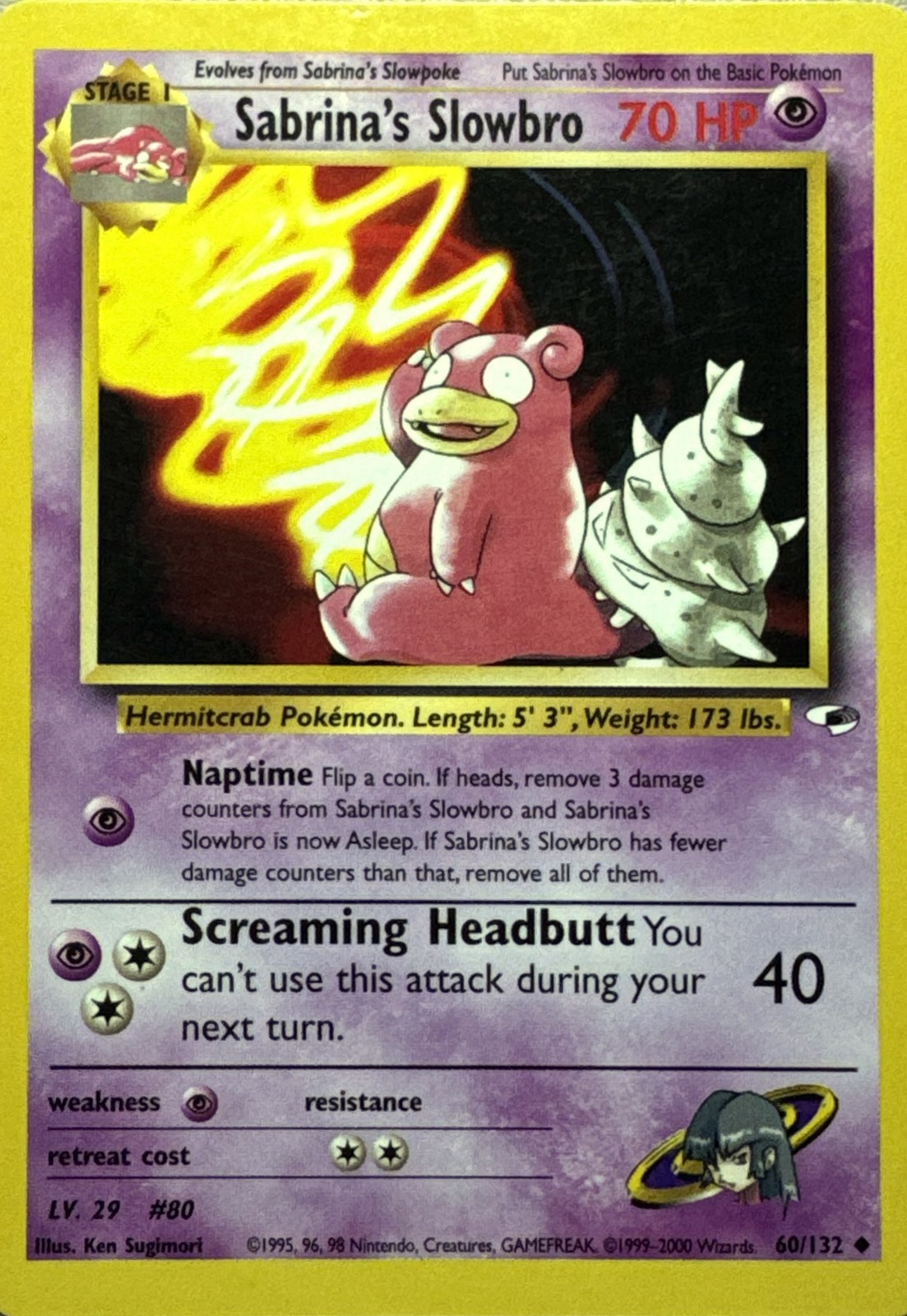 Sabrina's Slowbro Uncommon Gym Heroes 060/132 LP