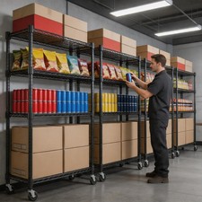 Heavy Duty 4-Tier Shelves, Storage Rack Adjus...