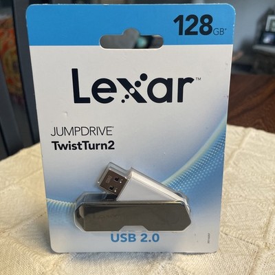 NEW Lexar JumpDrive TwistTurn2 128GB USB 2.0 Flash Drive, Black