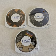 Lot of 3 PSP UMD Movie/shows Disc Only No Case Jackass Family Guy Ghost Rider
