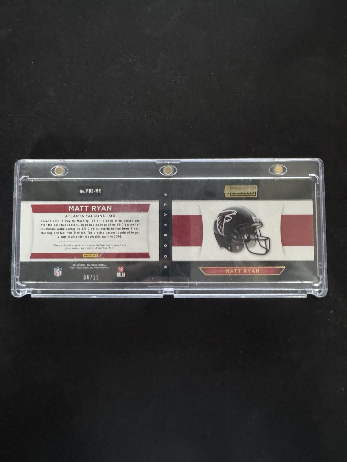 2014 Panini Playbook Matt Ryan Patch Auto Autograph Booklet #6/10 Falcons view 2