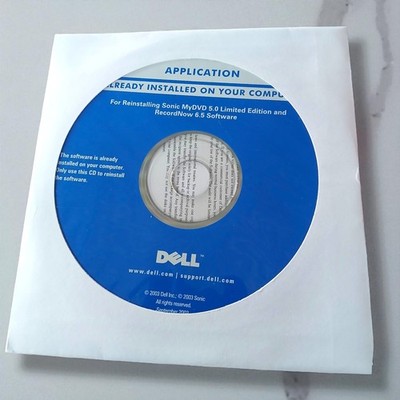 Dell Reinstalling Sonic MyDVD 5.0 Limited Edition and RecordNow 6.5 Software CD