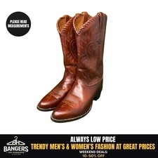 Tony Lama Cognac Canyon Western Cowboy Boots VM2839 Mens Size 10.5D Brown 1942