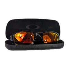 Oakley FIVES Squared Sunglasses Fire Red Orange POLARIZED Lens Black Frame 4 1 