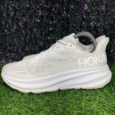 Hoka Clifton 9 Womens Size 8B White Cushioned Running Shoes Sneakers Comfort