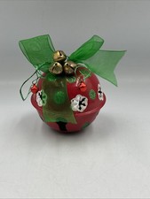 Jingle Bell Red Christmas Tree Ornament VTG LARGE SIZE