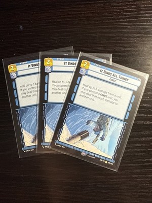Star Wars Unlimited It Binds All Things x3 Play Set #75 Spark of Rebellion SOR