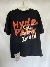 HYDE PARK You Aren’t Invited Logo Tag Black Tee Size Large