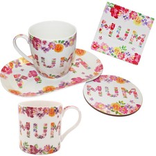 Mum Mug Coaster, Tea Tray Gift Set Floral Design Mother's Day - Choose Item