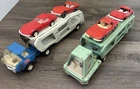 Lot of 2 Vintage Tonka Motor Mover Pressed Steel Car Carriers with Corvettes.