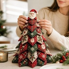 Quilted Christmas Tree Kit Fabric Patchwork Craft Set Decor Tabletop decor DIY