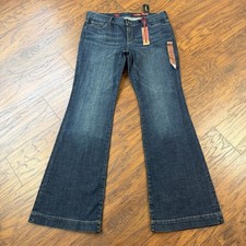 Express Jeans Womens 10 L Flare Dark Wash Stretch Denim Eva Fit Curvy 33x34