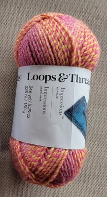 Loops & Threads IMPRESSIONS Acrylic Yarn Pink Grapefruit 246 yds/5.29 oz ea