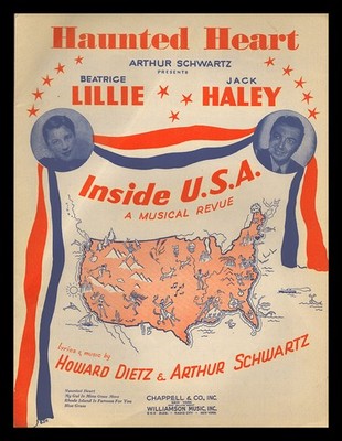 Inside USA 1948 Haunted Heart BEATRICE LILLIE/JACK HALEY Vintage Sheet Music Q13