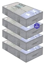 Underbed Storage Bags Organizer, 4 Pack Large Capacity Under Bed Storage Cont...