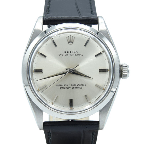 1963 Rolex Oyster Perpetual chronometer Model 1002 with rare satin silvered dial