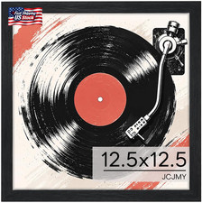 JCJMY Wood Vinyl Record Frame for the Wall, Display 12.5X12.5 Album Cover and 12