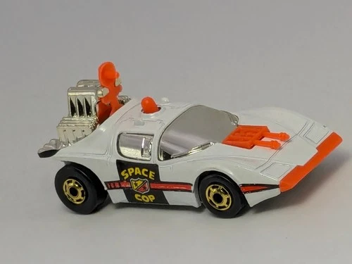 Vintage 1977 Hot Wheels Hot Ones Science Friction Space Cop Gold White Police HK