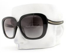 Coach Sunglasses Shiny Black Gold Logo Arms Gray Gradient HC8323U 50028G w/case