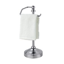 Satin Nickel Free Standing Heavy Weighted Countertop Hand Towel Holder