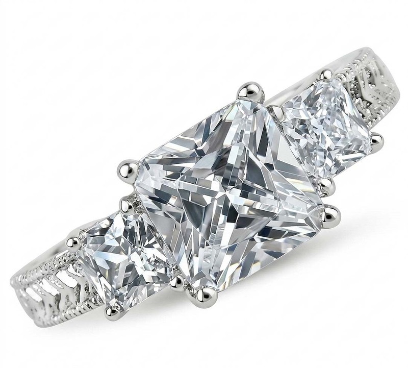 3CT Heat Treated Moissanite 925 Solid Sterling Silver Ring Sz 8 PC13-8