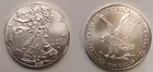 American Silver Eagles set of Two (2) Contains Two (2) Silver Eagles at Spot.