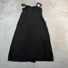 Urban Outfitters Dress Womens Small Black Linen Viscose Blend Flowy Whismygoth