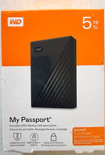 WD My Passport 5TB Portable External Storage Hard Drive HDD WDBPKJ0050BBK-WESN