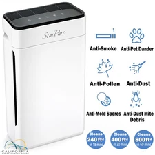Home Air Purifiers For Large Room Medical Grade HEPA Air Purifier Smoke Odor Pet
