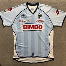 Camiseta De Colección Rayados Monterrey 2006-07 Visitante Atlética Para Hombres L Azul Cielo Bimbo Liga MX
