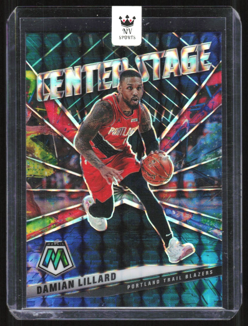 2020-21 Panini Mosaic Center Stage Mosaic Prizm Damian Lillard Portland Trail