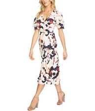 1.STATE Womens Floral Wrap Dress, Multicoloured, Small