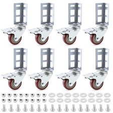 Storage Rack Caster Wheels 8 Pack 3" Heavy Duty 500 Lb. Max Total Capacity Store